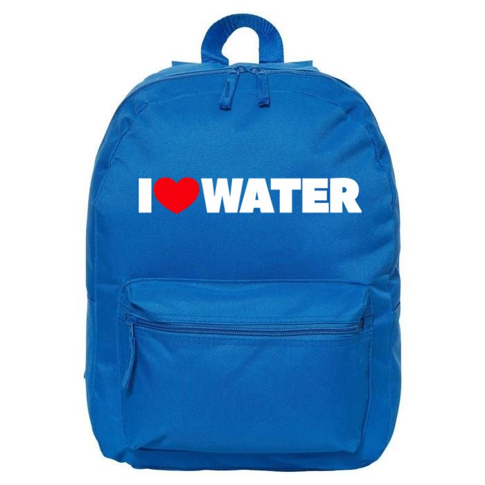 I Love Water Meaningful Gift 16 in Basic Backpack