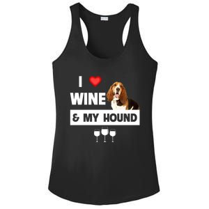 I Love Wine And My Bassett Hound Mom Dad Ing Hunting Gift Ladies PosiCharge Competitor Racerback Tank