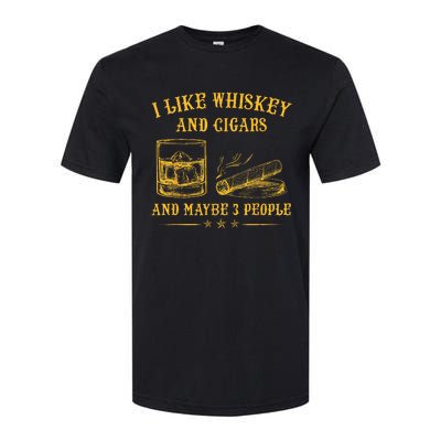 I Like Whiskey And Cigars And Maybe 3 People Vintage Softstyle® CVC T-Shirt