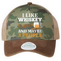 I Like Whiskey And Cigars And Maybe 3 People Legacy Tie Dye Trucker Hat
