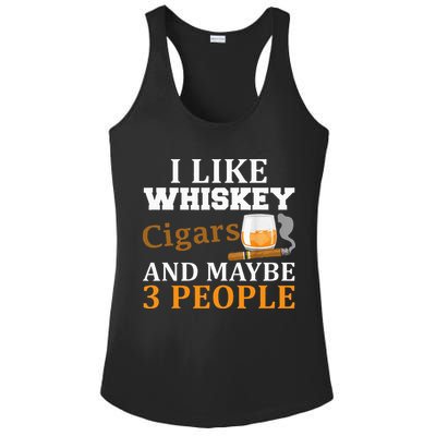 I Like Whiskey And Cigars And Maybe 3 People Ladies PosiCharge Competitor Racerback Tank