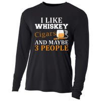 I Like Whiskey And Cigars And Maybe 3 People Cooling Performance Long Sleeve Crew