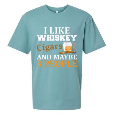 I Like Whiskey And Cigars And Maybe 3 People Sueded Cloud Jersey T-Shirt