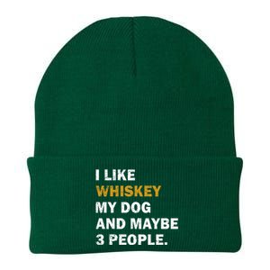 I Like Whiskey My Dog And Maybe 3 People Dog Knit Cap Winter Beanie