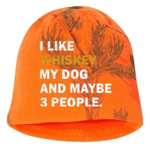 I Like Whiskey My Dog And Maybe 3 People Dog Kati - Camo Knit Beanie