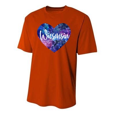 I Love Wisconsin Usa Great Gift Youth Performance Sprint T-Shirt