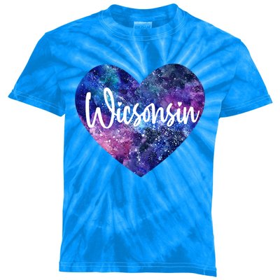 I Love Wisconsin Usa Great Gift Kids Tie-Dye T-Shirt