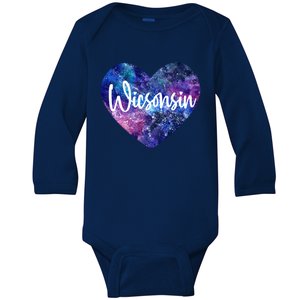 I Love Wisconsin Usa Great Gift Baby Long Sleeve Bodysuit