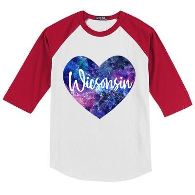 I Love Wisconsin Usa Great Gift Kids Colorblock Raglan Jersey