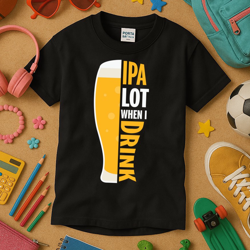IPA Lot When I Drink Beer Lover Drinking Team Beer Gift Kids T-Shirt