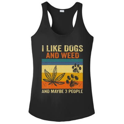 I Like Weed My Dog And Maybe 3 People Ladies PosiCharge Competitor Racerback Tank