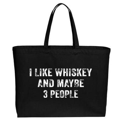 I Like Whiskey And Maybe 3 People Beer Lover Distressed Cotton Canvas Jumbo Tote