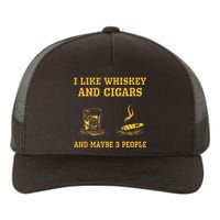 I Like Whiskey And Cigars And Maybe 3 People Vintage Cigars Yupoong Adult 5-Panel Trucker Hat