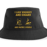 I Like Whiskey And Cigars And Maybe 3 People Vintage Cigars Sustainable Bucket Hat