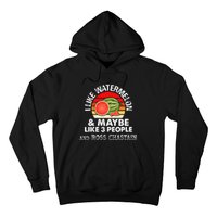 I Like Watermelon And Maybe Like 3 People Vintage Retro Hoodie