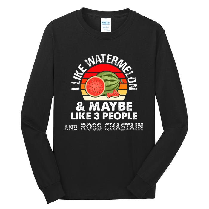 I Like Watermelon And Maybe Like 3 People Vintage Retro Tall Long Sleeve T-Shirt