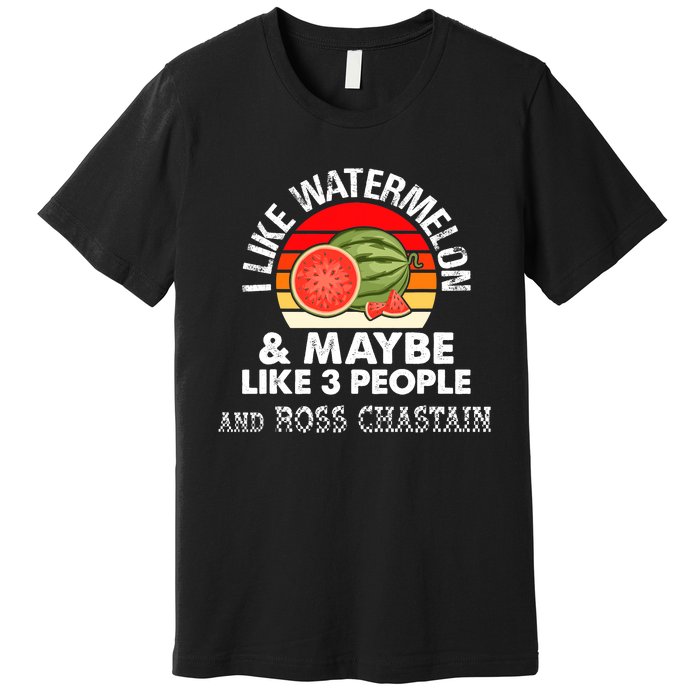 I Like Watermelon And Maybe Like 3 People Vintage Retro Premium T-Shirt