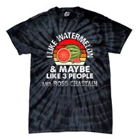 I Like Watermelon And Maybe Like 3 People Vintage Retro Tie-Dye T-Shirt