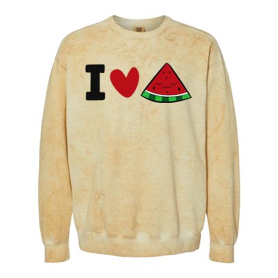 I Love Watermelon Summer Fruit Watermelon Colorblast Crewneck Sweatshirt