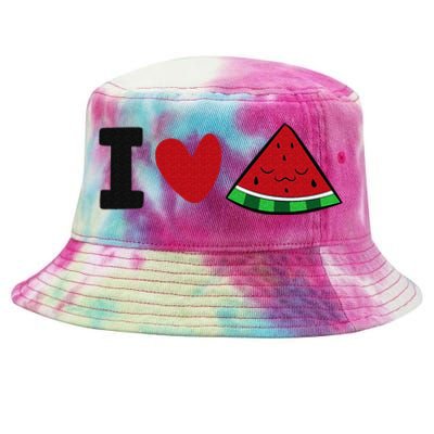 I Love Watermelon Summer Fruit Watermelon Tie-Dyed Bucket Hat