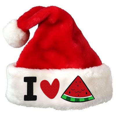 I Love Watermelon Summer Fruit Watermelon Premium Christmas Santa Hat