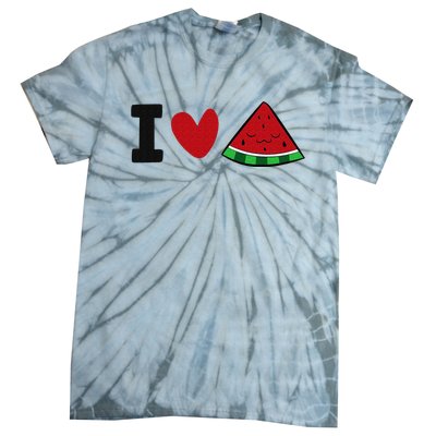 I Love Watermelon Summer Fruit Watermelon Tie-Dye T-Shirt