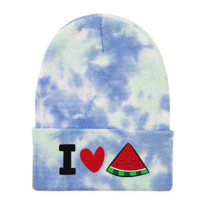 I Love Watermelon Summer Fruit Watermelon Tie Dye 12in Knit Beanie