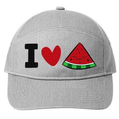 I Love Watermelon Summer Fruit Watermelon 7-Panel Snapback Hat