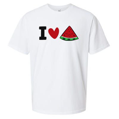 I Love Watermelon Summer Fruit Watermelon Sueded Cloud Jersey T-Shirt