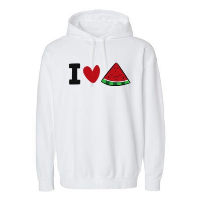 I Love Watermelon Summer Fruit Watermelon Garment-Dyed Fleece Hoodie