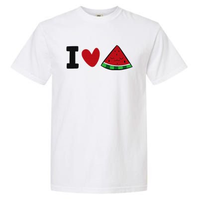 I Love Watermelon Summer Fruit Watermelon Garment-Dyed Heavyweight T-Shirt