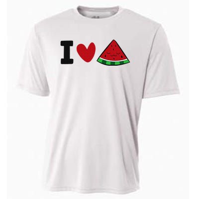 I Love Watermelon Summer Fruit Watermelon Cooling Performance Crew T-Shirt