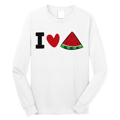 I Love Watermelon Summer Fruit Watermelon Long Sleeve Shirt