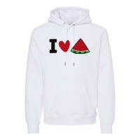 I Love Watermelon Summer Fruit Watermelon Premium Hoodie