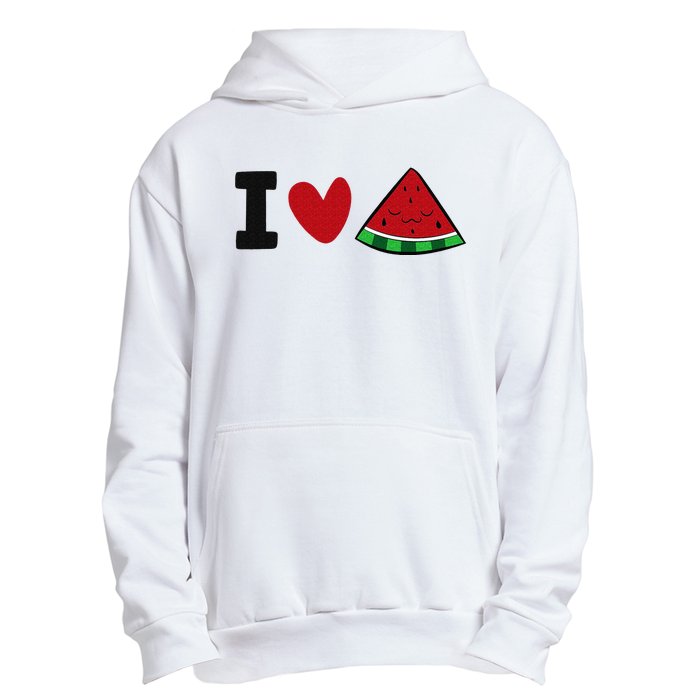 I Love Watermelon Summer Fruit Watermelon Urban Pullover Hoodie