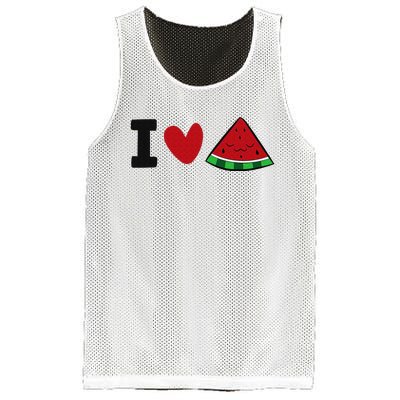 I Love Watermelon Summer Fruit Watermelon Mesh Reversible Basketball Jersey Tank