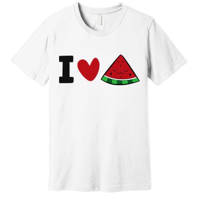 I Love Watermelon Summer Fruit Watermelon Premium T-Shirt