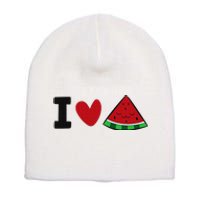 I Love Watermelon Summer Fruit Watermelon Short Acrylic Beanie