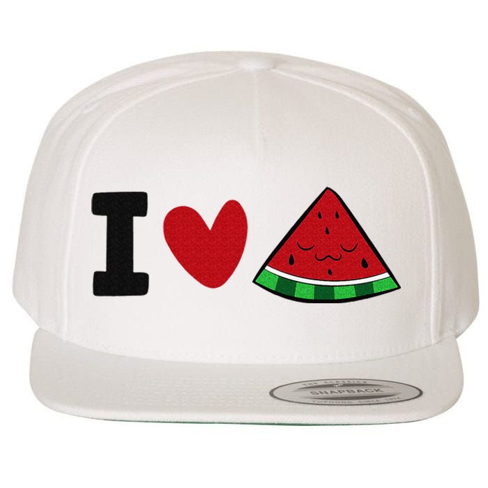 I Love Watermelon Summer Fruit Watermelon Wool Snapback Cap