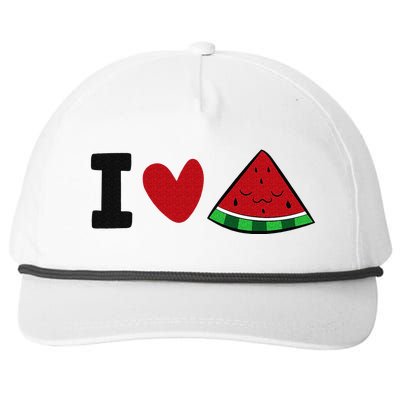 I Love Watermelon Summer Fruit Watermelon Snapback Five-Panel Rope Hat