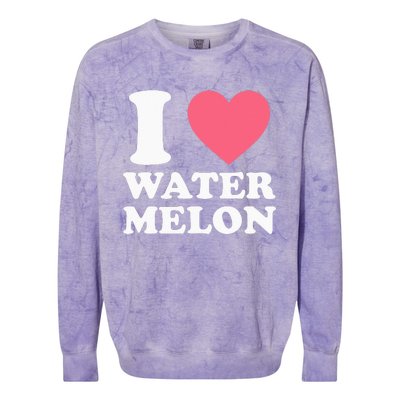 I Love Watermelon I Heart Watermelon Funny Fruit Lover Colorblast Crewneck Sweatshirt