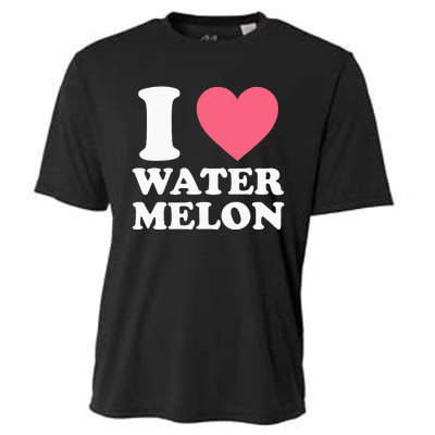 I Love Watermelon I Heart Watermelon Funny Fruit Lover Cooling Performance Crew T-Shirt