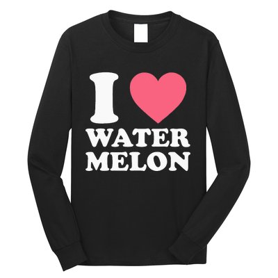 I Love Watermelon I Heart Watermelon Funny Fruit Lover Long Sleeve Shirt