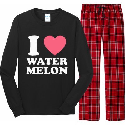 I Love Watermelon I Heart Watermelon Funny Fruit Lover Long Sleeve Pajama Set