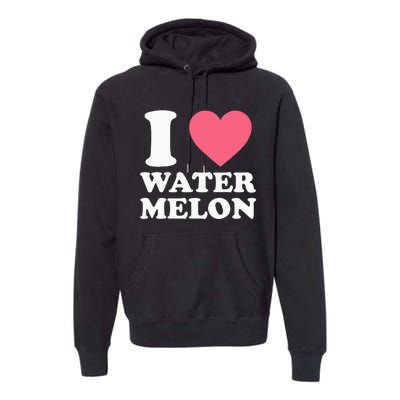 I Love Watermelon I Heart Watermelon Funny Fruit Lover Premium Hoodie