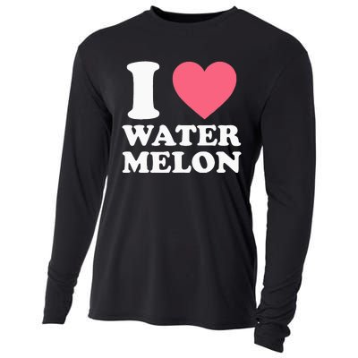 I Love Watermelon I Heart Watermelon Funny Fruit Lover Cooling Performance Long Sleeve Crew