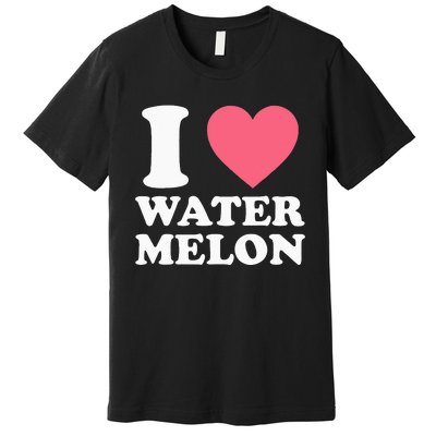 I Love Watermelon I Heart Watermelon Funny Fruit Lover Premium T-Shirt