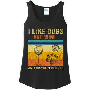 I Like Wine My Dog And Maybe 3 People Men Women Ladies Essential Tank