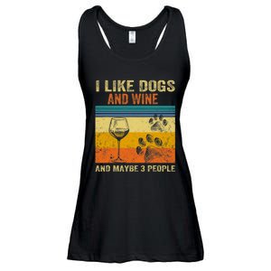 I Like Wine My Dog And Maybe 3 People Men Women Ladies Essential Flowy Tank