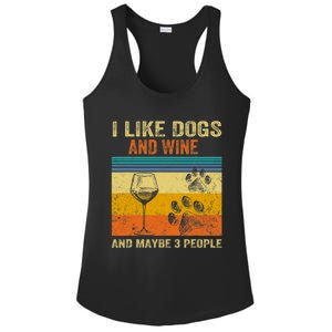 I Like Wine My Dog And Maybe 3 People Men Women Ladies PosiCharge Competitor Racerback Tank